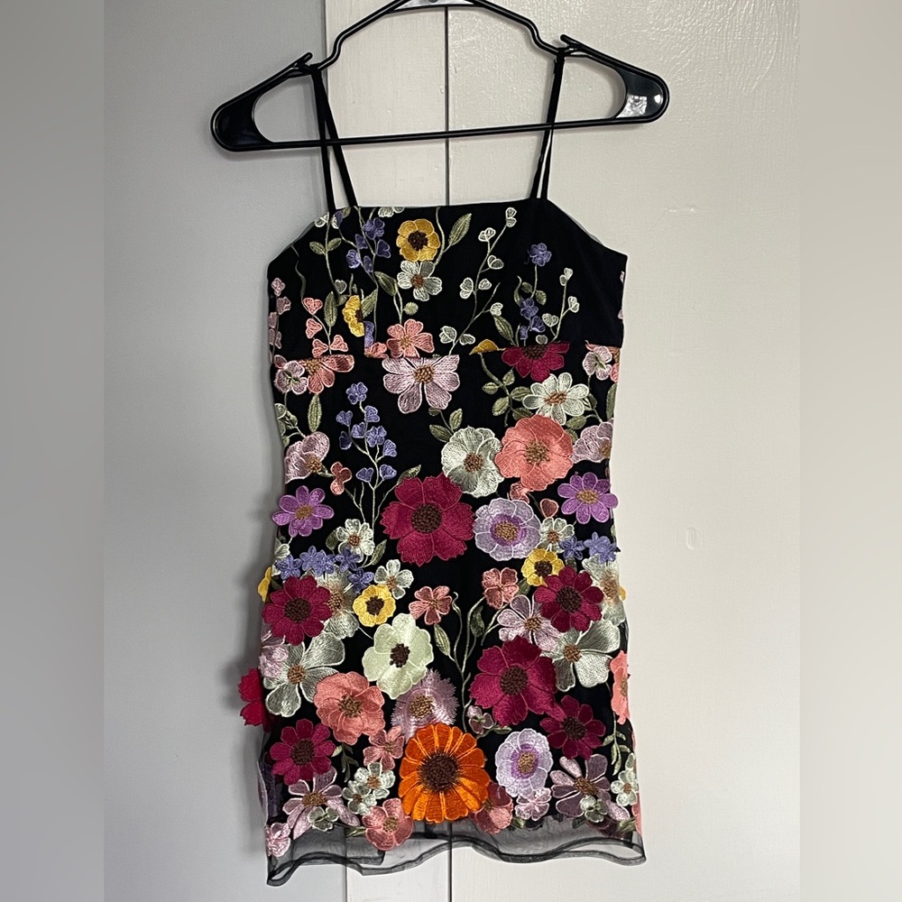 Storia Floral Appliqué Mini Dress - Small